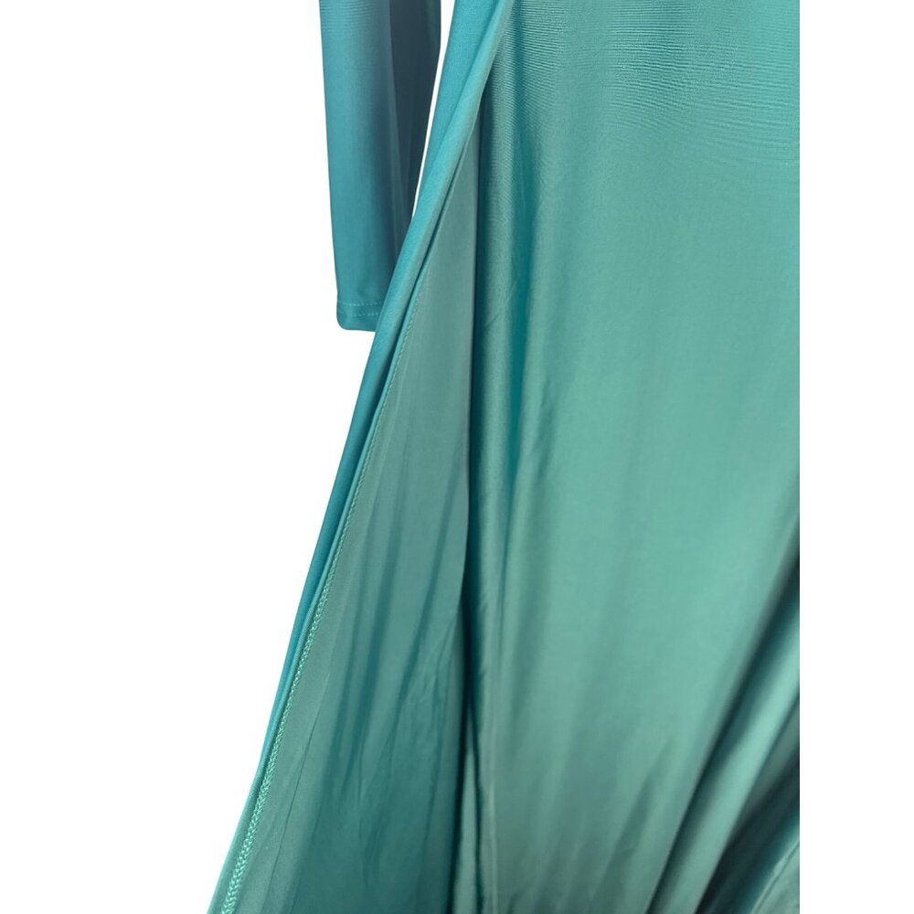 Miss Ord Deep Teal Long Medium Sleeve Sweetheart Neckline Maxi Dress - Picture 11 of 15